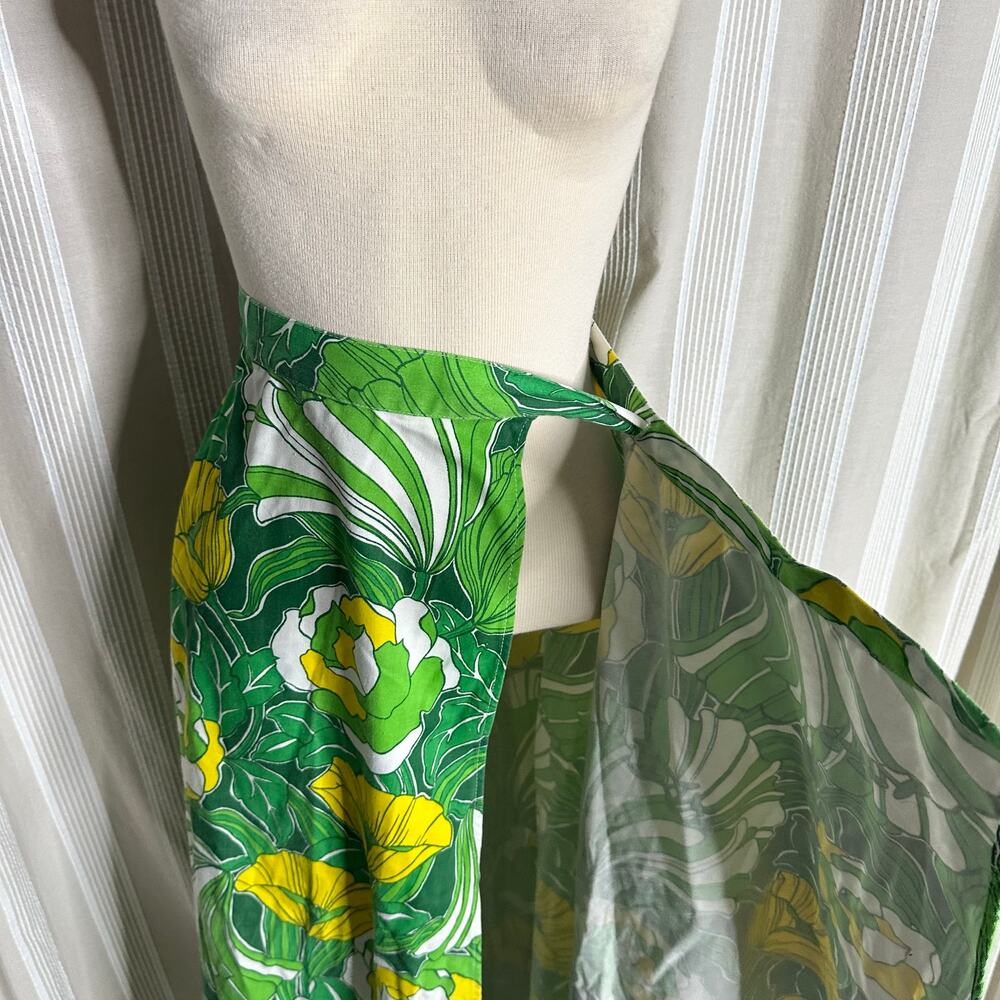 Vintage 1970s Floral Green Pattern Katasha’s Unusuals Size Small Wrap Skirt - Picture 5 of 6